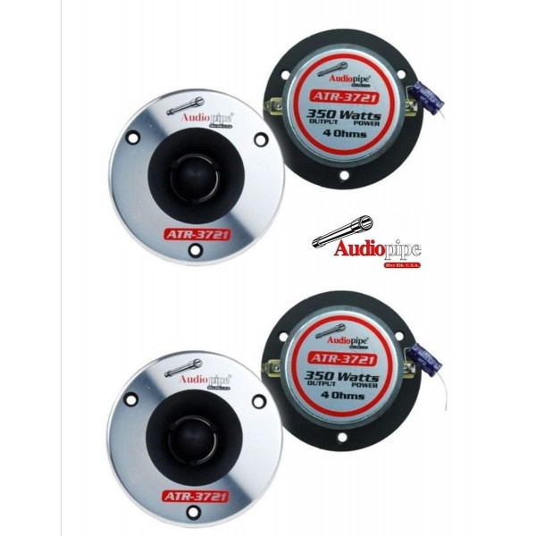 Audiopipe 2 pares de tweeters de bocina de titanio tipo bala de aluminio de 3-3/4” ATR-3721 350 vatios máx. 4 ohmios
