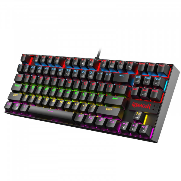 Teclado mecánico Redragon K552, teclado LED para juegos con interruptores rojos