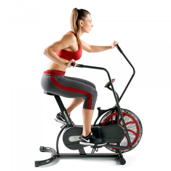 Bicicleta estática Marcy Fan con sistema de resistencia al aire – Roja y negra – NS-1000