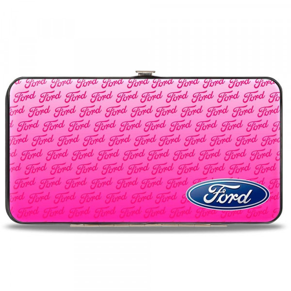 Ford Oval CORNER con texto ROSA - Cartera con bisagras