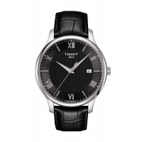 Tissot Tradition, cuarzo suizo, 42 mm, esfera negra, reloj para hombre