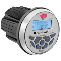 Planet Audio PGR35B Radio de calibre para barco amplificada con Bluetooth de 4 canales, sin CD