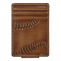 House of Jack Co. Cartera delgada con clip para billetes de béisbol para hombre, cartera con bolsillo frontal