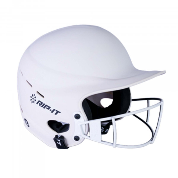 RIP-IT Vision Pro Casco de bateo de softbol, ​​mujeres y niñas, blanco mate, S/M