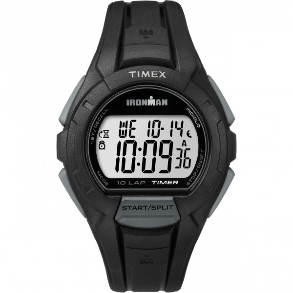 Reloj Timex Ironman Triathlon Essential 10 de 40 mm para hombre - Caja negra y correa de resina negra