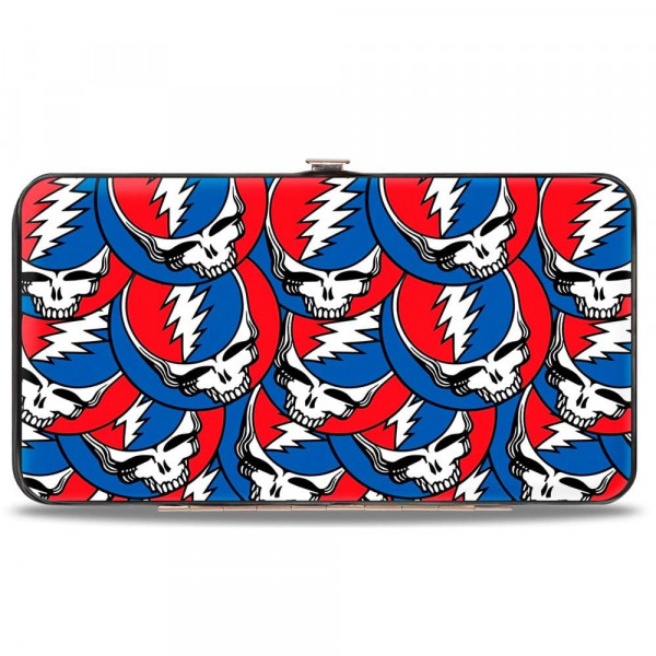Bisagra con hebilla para adultos unisex con hebilla - Steal Your Face Stacked Cartera roja/blanca/azul, multicolor, 7 x 4 EE. UU.