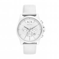 A|X Armani Exchange Reloj Cronógrafo de Silicona Blanca para Hombre