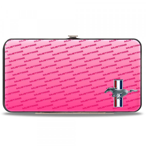 Ford Mustang con barras ESQUINA con texto ROSA - Cartera con bisagras