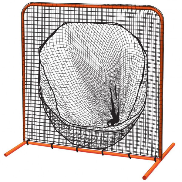 Champro Pantalla de calcetín Brute con marco de acero para coleccionista de béisbol y sóftbol con red resistente a la intemperie (7' x 7'), naranja (NB187)