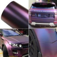 Púrpura y azul coche camaleón envoltura auto fibra de carbono envoltura película vehículo cambio color pegatina tinte vinilo aire burbuja libre (75 cm x 152 cm)