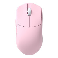 Lamzu Maya X Ratón inalámbrico para juegos, ultraligero 47 g, interruptor óptico, máximo 30000 DPI, simétrico, MCU Nordic 52840, codificador a prueba de polvo, sensor PAW3950 (Maya más grande) (rosa)