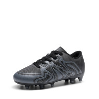 DREAM PAIRS Tacos de fútbol para niños y niñas, tacos de béisbol para terreno firme para jóvenes, zapatos deportivos atléticos para entrenamiento al aire libre, zapatos de fútbol para niños pequeños/grandes, talla 13 para niños pequeños, negro/oscuro/gris