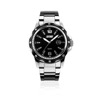 cofuo Reloj de Cuarzo analógico con Banda de Acero Inoxidable para Hombre, muñeca de Vestir, Relojes Impermeables Informales de Negocios únicos, Calendario clásico, Ventana de Fecha, Negro
