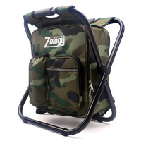 Zology Mochila plegable para silla de camping con bolsa de picnic con aislamiento térmico, bolsa de mesa con asiento de camuflaje para senderismo, equipo para acampar, pesca al aire libre, regalos de caza para hombres
