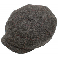 KBW-310 BLK L/XL Sombrero Ascot Ivy Button Newsboy Sombrero de mezcla de lana Applejack