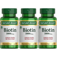 Nature's Bounty Biotina 5000 mcg Cápsulas blandas líquidas 72 unidades (Paquete de 3)