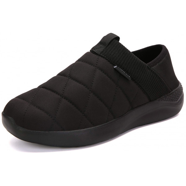 KUBUA Pantuflas para Hombre y Mujer - Cómodos Zapatos de Casa sin Cordones A Negro