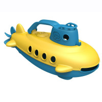 Submarino Green Toys: embarcación azul sin Bpa ni ftalatos con hélice trasera giratoria fabricada con materiales reciclados. Juguetes seguros para niños pequeños