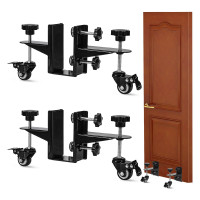 Herramientas de instalación de puertas de alta resistencia, kit de instalación de puertas, plataforma rodante de puerta de 2 piezas con ruedas para puertas precolgadas, delanteras y de losa de 0,8 a 2,36 pulgadas de grosor, elevador de puerta (dos perilla