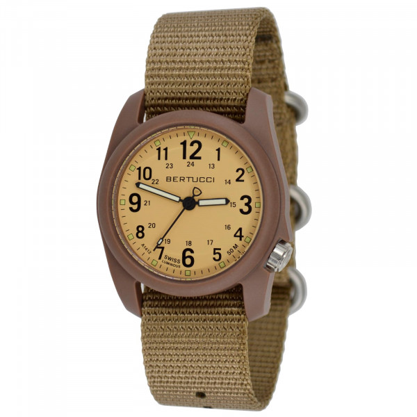 Reloj de campo BERTUCCI® - DX3 Field™ - Coyote Dial/Dk. Caja caqui/Correa de nailon Coyote 11021