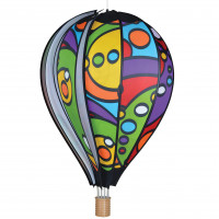 Globo aerostático colgante para jardín de 26.0 in – Vibrante diseño de órbita arcoíris, decoración al aire libre resistente a la intemperie, duradero y ligero para patios, patios y jardines – Llamativo viento giratorio