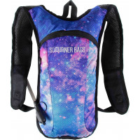 Mochila de hidratación SOJOURNER – Vejiga de agua de 2 litros incluida para festivales, raves, senderismo, ciclismo, escalada, correr y más (Galaxy 1)