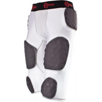 Cramer Skill Faja de fútbol de 7 almohadillas con almohadillas integradas para cadera, muslo y coxis, faja de fútbol universitaria ligera diseñada para velocidad, absorción de humedad y tela, color blanco, extragrande
