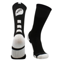 MadSportsStuff Calcetines de fútbol fabricados en Estados Unidos – Equipo para jóvenes y adultos para bandera o aparejo – Negro/Blanco, Mediano – Compresión que absorbe la humedad
