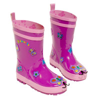 Kidorable Botas de lluvia con mariposas para niños pequeños/niños pequeños, color morado, 8 M, EE. UU.