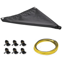 Heihonae Lona desviadora de fugas de techo, resistente al agua con manguera de drenaje, diseñada para goteo de techo y recogida de lluvia, desviador de fugas de agua para protección de techo y techo, 5 x 7 pies