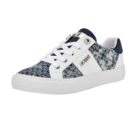 GUESS LOVEN, Zapatillas Mujer, Blanco/Azul 171, 6