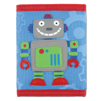 Stephen Joseph Kids Cartera unisex para niños y niñas con diseños de apliques, serigrafiada con bolsillo para monedas con cremallera, camión de bomberos