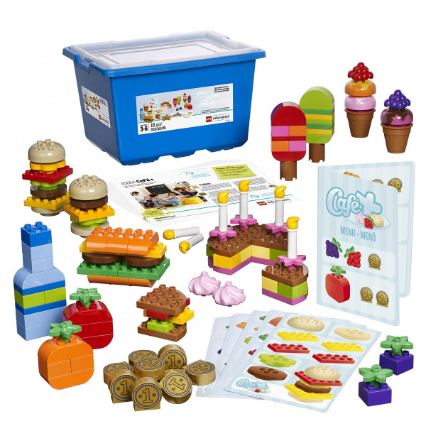 LEGO Education Café+ DUPLO Set 45004, Divertido juguete de aprendizaje STEAM y juegos de rol, Habilidades matemáticas tempranas para niñas y niños a partir de 3 años (131 piezas)