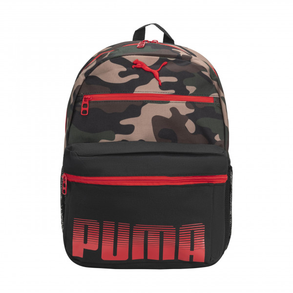 Mochila PUMA Meridian para niños, camuflaje rojo, talla única