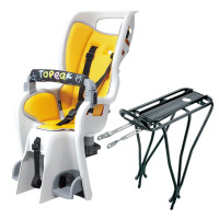 Topeak Babyseat II con soporte sin disco, acolchado amarillo, 15,4 x 32,5 x 19,8 pulgadas