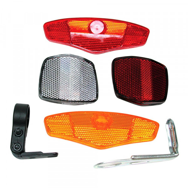 Sunlite Juego de reflectores para bicicleta de 4 piezas con soportes