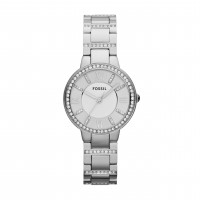 Reloj Fossil para mujer, reloj Virginia de cuarzo y acero inoxidable con tres manecillas para mujer, color: plateado brillante