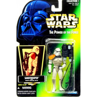 Figura de acción de Star Wars Power of the Force Sandtrooper con tarjeta verde de Kenner