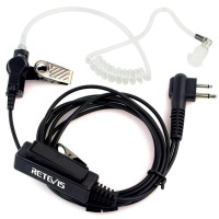 Retevis Covert Tube Walkie Talkie Auricular con micrófono, PTT de tamaño completo (1 paquete)