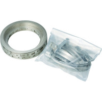 Breeze-4001 Sistema de abrazadera de manguera de acero inoxidable Make-A-Clamp, 1 kit contiene: banda de 100 pies, 25 sujetadores ajustables, 10 empalmes de banda (paquete de 1)