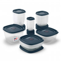 Contenedores de almacenamiento de alimentos Rubbermaid EasyFindLids en insignia azul de edición especial, 42 piezas
