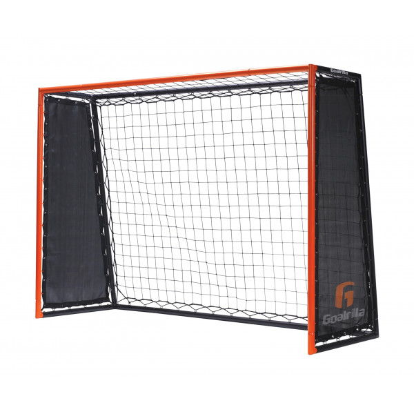 Goalrilla Striker - Entrenador de rebote de fútbol con portería y red de rebote ultrarresponsiva de doble cara, grande