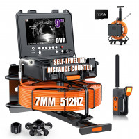 Hialemi Cámara de Alcantarillado Portátil de 9'' con Localizador - DVR 32GB - 7MM/300Ft/91.5M