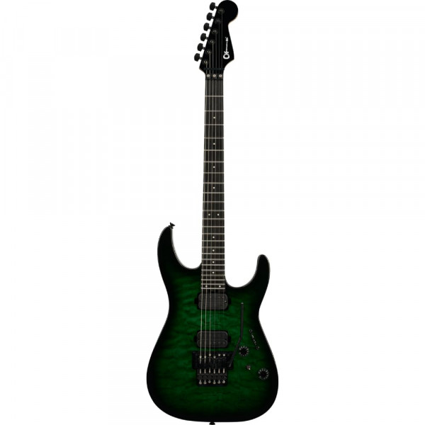 Charvel Pro-Mod Plus Dinky® DK24 HH FR QM EB, Diapasón de ébano, Verde esmeralda camuflado - Guitarra eléctrica