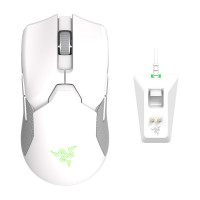 Razer Viper Ultimate Ratón inalámbrico ligero para juegos y base de carga RGB: Tecnología inalámbrica Hyperspeed - Sensor óptico de 20 K DPI - Peso ligero de 74 g - Batería de 70 horas - Blanco mercurio