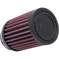 Filtro de aire con abrazadera universal original de por vida de alto flujo K&N: alto rendimiento, premium, lavable: diámetro de brida: 1.875 pulgadas, altura del filtro: 4 pulgadas, longitud de brida: 1 pulgada, forma: redonda, RU-1280