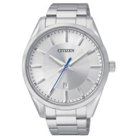 Reloj Citizen de cuarzo para hombre, acero inoxidable, clásico, tono plateado (Modelo: BI1030-53A)