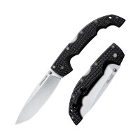 Cold Steel XL Voyager 5.5 AUS10A Hoja afilada con punta de caída Mango Griv-Ex de 6.75 Cuchillo plegable táctico para uso diario, paquete en blíster