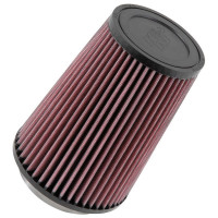 Filtro de aire con abrazadera universal original de por vida de alto flujo K&N: Alto rendimiento, Premium: Diámetro de brida: 3.3125 pulgadas, Altura del filtro: 6.5 pulgadas, Longitud de brida: 0.625 pulgadas, Forma: Redondo cónico, RU-2710