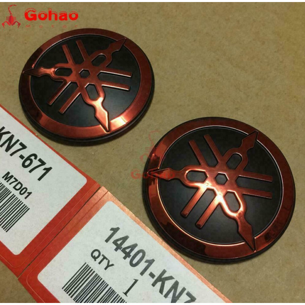 Par OEM Red Tuning Forks Insignia Emblema Calcomanía de 2 pulgadas para Yamaha Racing Motorcycle